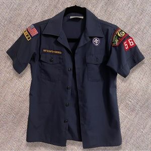 Vintage Navy Boy Scouts Button Down